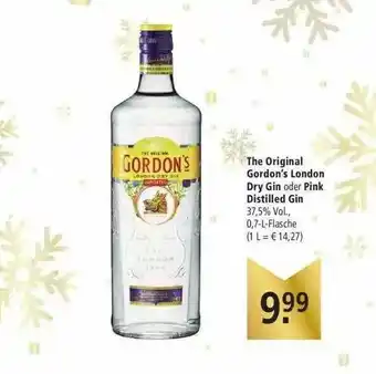 Marktkauf The Original Gordon's London Dry Gin Oder Pink Distilled Gin Angebot