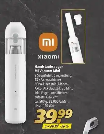 Marktkauf Xiaomi Handstaubsauger Mi Vacuum Mini Angebot