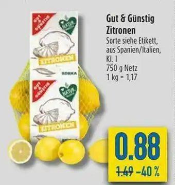 diska Gut & Günstig Zitronen Angebot