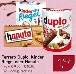 Dornseifer Ferrero Duplo, Kinder Riegel oder Hanuta Angebot