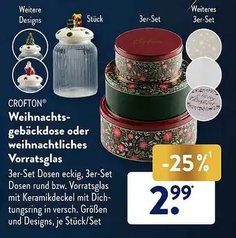 Aldi Süd Crofton Weihnachtsgebäckdose Oder Weihnachtliches Vorratsglas Angebot