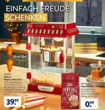 Aldi Süd Ambiano Deluxe-popcorn-maschine Oder Sun Snacks Popcorn-mais Angebot