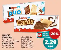 PENNY Ferrero kinder duo oder kinder cards Angebot