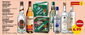PENNY Pitu, asbach uralt, underberg, grasovka, ouzo of plomari alkoholische getränke Angebot