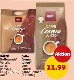 PENNY Käfer käfer kaffeepads oder crema lungo Angebot