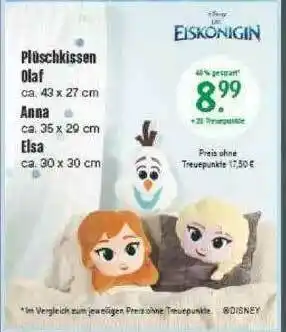 Marktkauf Eiskonigin Plüschkissen Olaf Oder Anna Oder Elsa Angebot