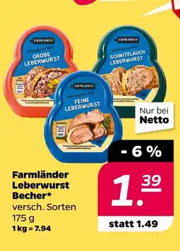 NETTO Farmländer leberwurst becher Angebot