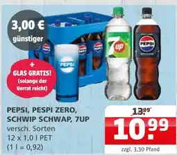 Getränke Quelle Pepsi, pepsi zero, schwip schwap, 7up Angebot