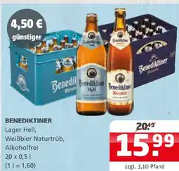 Getränke Quelle Benediktiner lager hell oder weißbier naturtrüb oder alkoholfrei Angebot