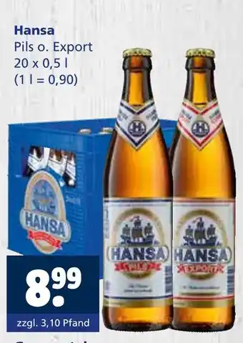 Getränkewelt Hansa pils o. export Angebot
