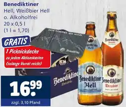 Getränkewelt Benediktiner hell, weißbier hell o. alkoholfrei Angebot
