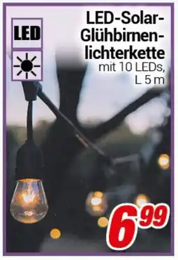 CENTERSHOP LED-Solar Glühbirnenlichterkette Angebot