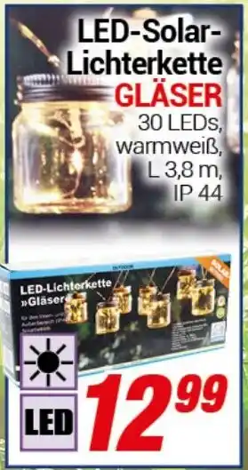 CENTERSHOP LED-Solar Lichterkette GLÄSER Angebot