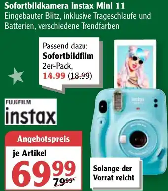 Globus Sofortbildkamera Instax Mini 11 Angebot