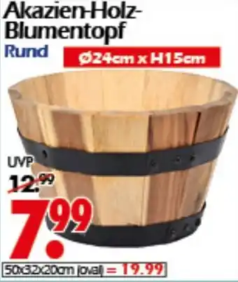 Wreesmann Akazien-Holz Blumentopf Angebot