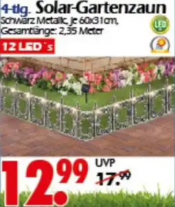 Wreesmann 4-tlg. Solar-Gartenzaun Angebot