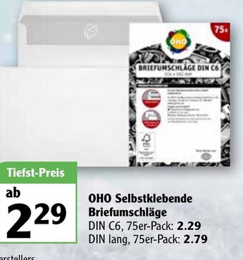 Globus OHO Selbstklebende Briefumschläge Angebot