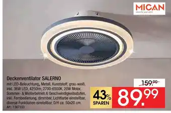 Zurbrüggen Mican deckenventilator salerno Angebot