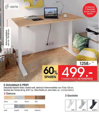 Zurbrüggen E-serie e-schreibtisch e-profi Angebot