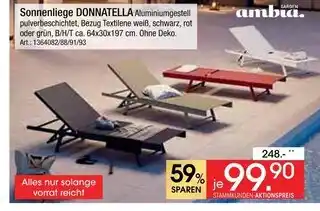 Zurbrüggen Ambia garden sonnenliege donnatella Angebot