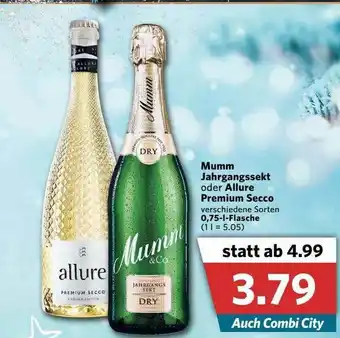 Combi Mumm Jahrgangssekt Oder Allure Premium Secco Angebot