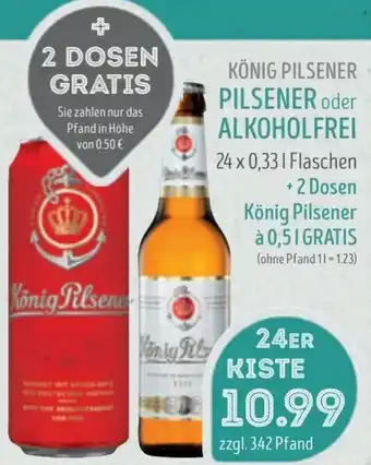 Edeka Struve KÖNIG PILSENER PILSENER oder ALKOHOLFREI Angebot