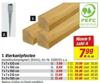 toom Baumarkt Vierkantpfosten Angebot