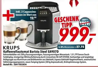 dodenhof Krups Kaffeevollautomat Barista Steel Ea907d Angebot