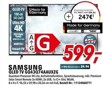 dodenhof Samsung Qled Tv Gq 43q74aauxzg Angebot