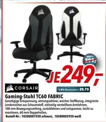 dodenhof Corsair Gaming-stuhl Tc60 Fabric Angebot