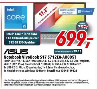 dodenhof Asus Notebook Vivobook S17 S712ea-au005t Angebot