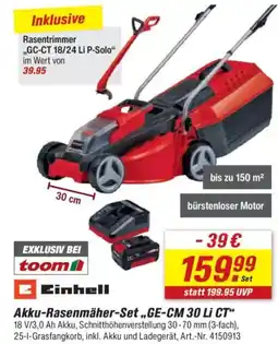 toom Baumarkt Einhell Akku-Rasenmäher-Set „,GE-CM 30 Li CT" Angebot