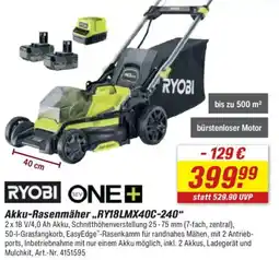 toom Baumarkt RYOBI ONE+ Akku-Rasenmäher,,RY18LMX40C-240" Angebot