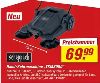 toom Baumarkt scheppach Hand-Kehrmaschine ,,TKM8000" Angebot