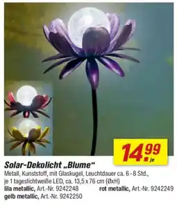 toom Baumarkt Solar-Dekolicht „Blume" Angebot