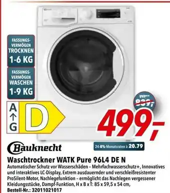 dodenhof Bauknecht Waschtrockner Watk Pure 96l4 De N Angebot