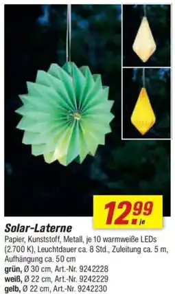 toom Baumarkt Solar-Laterne Angebot