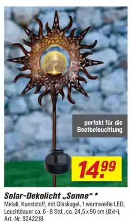 toom Baumarkt Solar-Dekolicht „Sonne“ Angebot