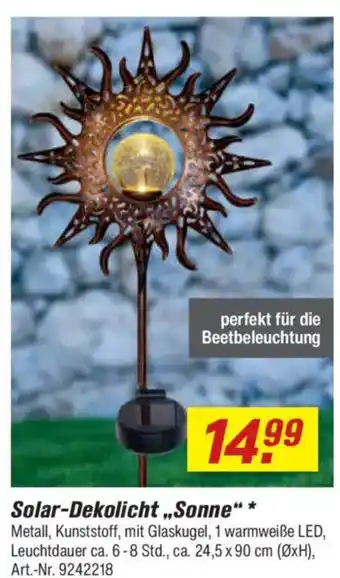 toom Baumarkt Solar-Dekolicht „Sonne“ Angebot