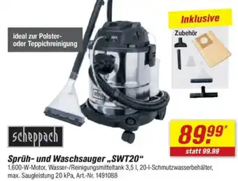 toom Baumarkt scheppach Sprüh- und Waschsauger,,SWT20" Angebot