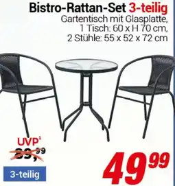 CENTERSHOP Bistro-Rattan-Set 3-teilig Angebot