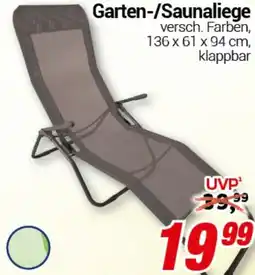 CENTERSHOP Garten-/Saunaliege Angebot