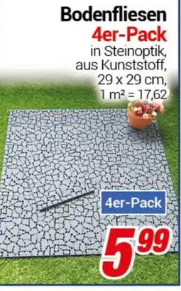 CENTERSHOP Bodenfliesen 4er-Pack Angebot