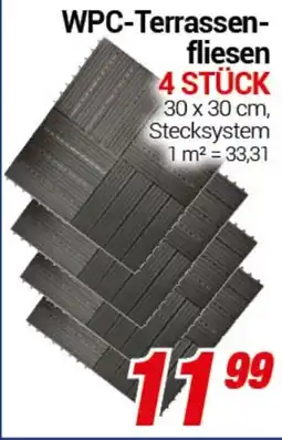 CENTERSHOP WPC-Terrassen- fliesen 4 STÜCK Angebot