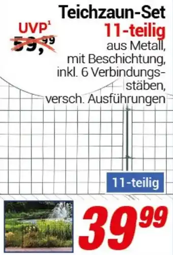 CENTERSHOP Teichzaun-Set 11-teilig Angebot