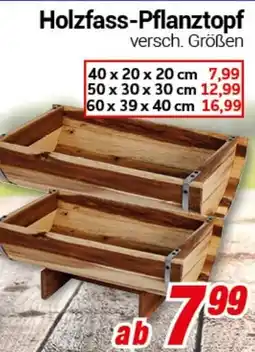 CENTERSHOP Holzfass-Pflanztopf Angebot