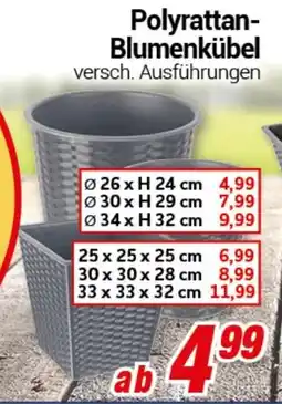 CENTERSHOP Polyrattan- Blumenkübel Angebot