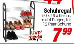 CENTERSHOP Schuhregal 50 x 19 x 65 cm, mit 4 Etagen, für 12 Paar Schuhe Angebot