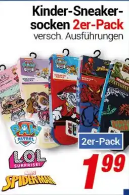 CENTERSHOP Kinder-Sneaker- socken socken 2er-Pack versch. Ausführungen Angebot