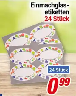 CENTERSHOP Einmachglas- etiketten Angebot